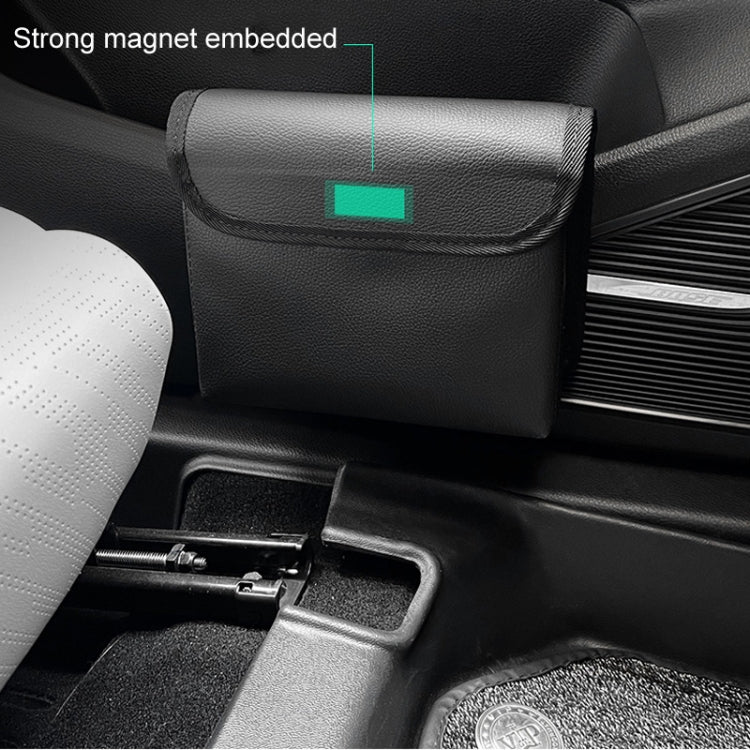 Car Folding Trash Can Multifunctional Seatback Hanging Storage Box(Black)
