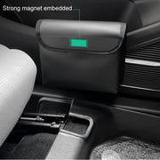 Car Folding Trash Can Multifunctional Seatback Hanging Storage Box(Black)