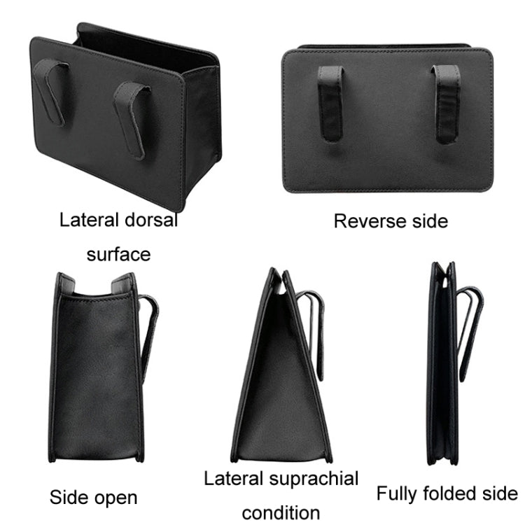 Car Folding Trash Can Multifunctional Seatback Hanging Storage Box(Wine Red)