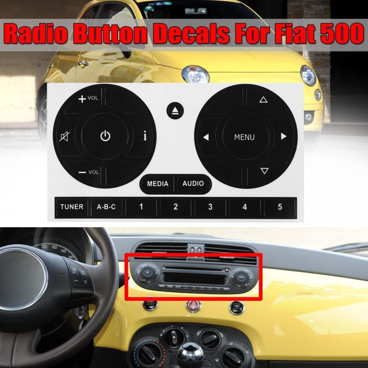 For Fiat 500 Multimedia Button Repair Sticker