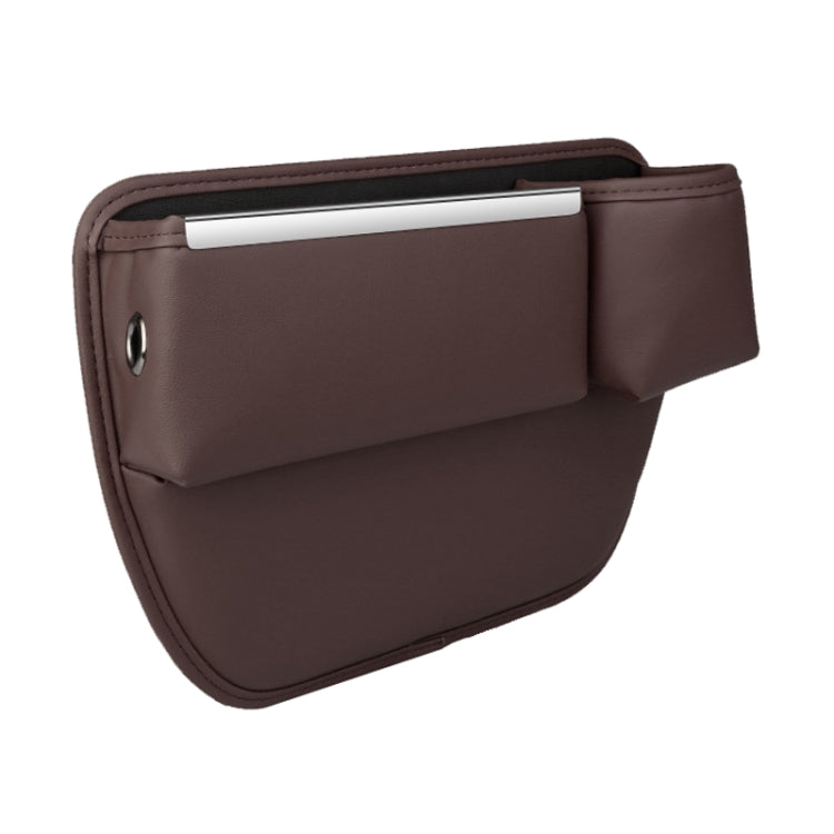 Automotive Seat Clamp Seam Organizer Car Decoration Storage Bag Water Cup Model, Style: Passenger Mocha Brown