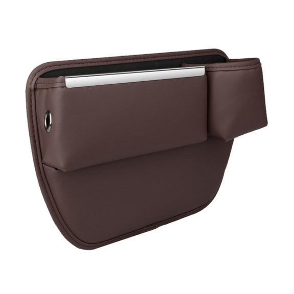 Automotive Seat Clamp Seam Organizer Car Decoration Storage Bag Water Cup Model, Style: Passenger Mocha Brown