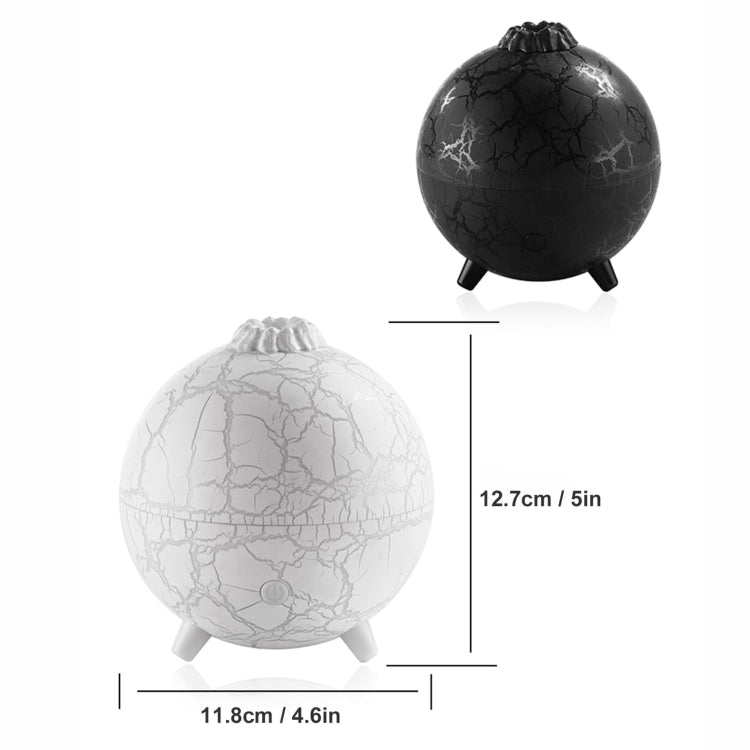 D612 USB Plug-in Colorful Gradient Atmosphere Light Flame Crack Aromatherapy Humidifier(Black)