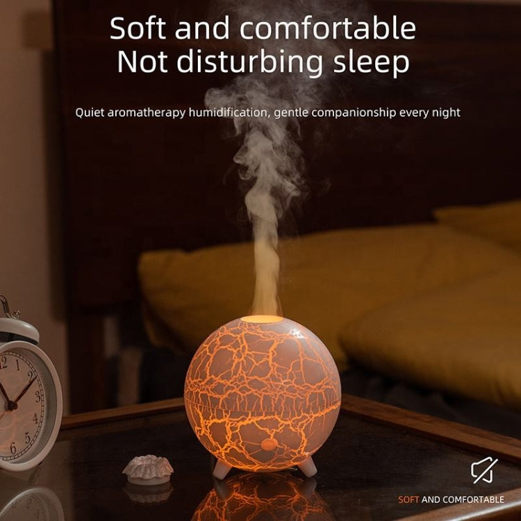 D612 USB Plug-in Colorful Gradient Atmosphere Light Flame Crack Aromatherapy Humidifier(Black)