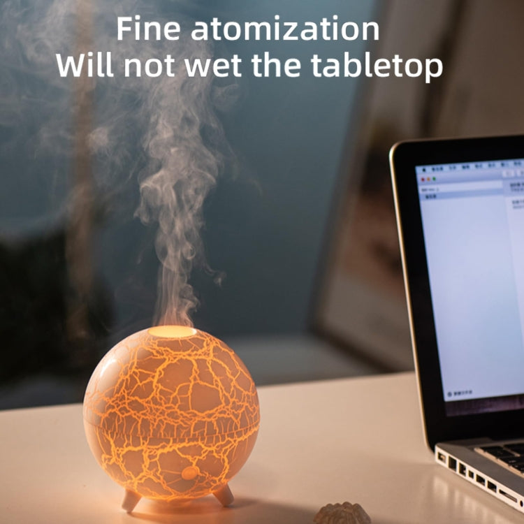 D612 USB Plug-in Colorful Gradient Atmosphere Light Flame Crack Aromatherapy Humidifier(Black)