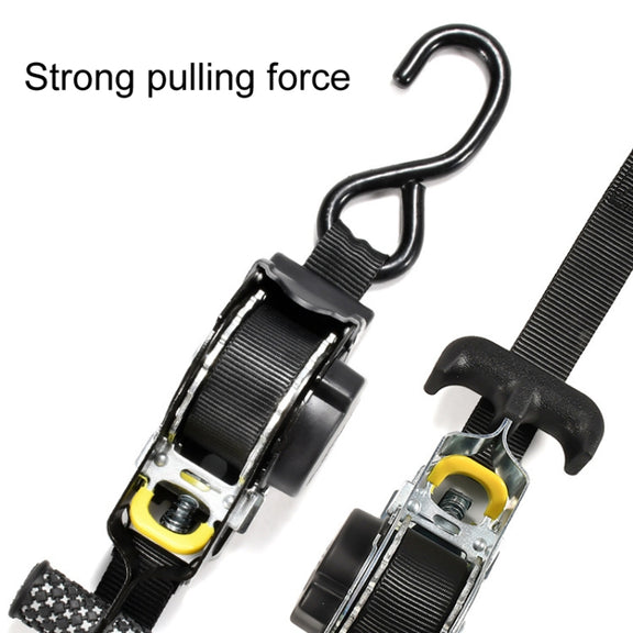 Auto Retract Tensioner Automobile And Motorcycle Cargo Fixing Straps(Black)