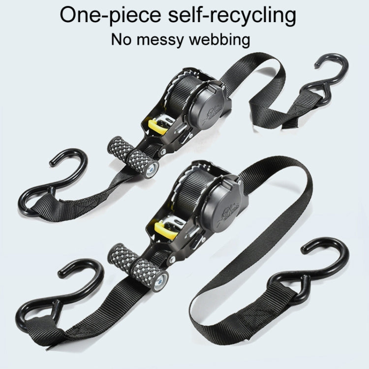 Auto Retract Tensioner Automobile And Motorcycle Cargo Fixing Straps(White)