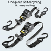 Auto Retract Tensioner Automobile And Motorcycle Cargo Fixing Straps(White)
