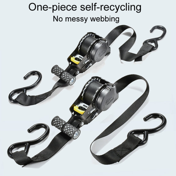 Auto Retract Tensioner Automobile And Motorcycle Cargo Fixing Straps(White)