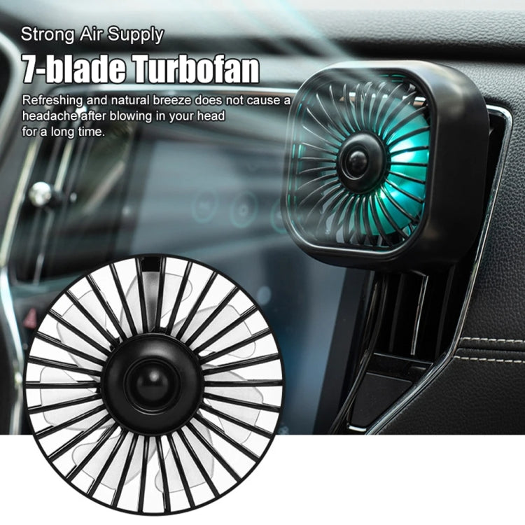 F11 Car USB Colorful Gradient Light Cooling Fan Automotive Interior, Color: Black