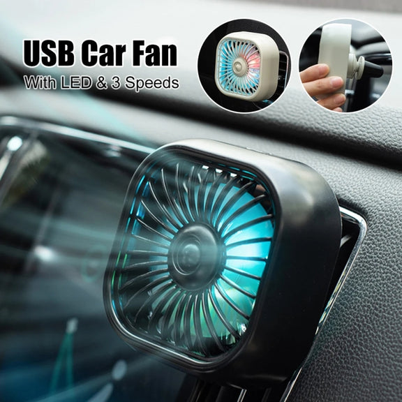 F11 Car USB Colorful Gradient Light Cooling Fan Automotive Interior, Color: Black