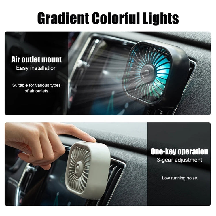 F11 Car USB Colorful Gradient Light Cooling Fan Automotive Interior, Color: Black
