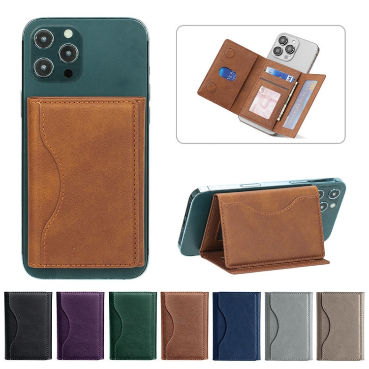 Tri-fold Magnetic Leather Wallet Card Holder for iPhone 15/14/13/12 Series(Black)