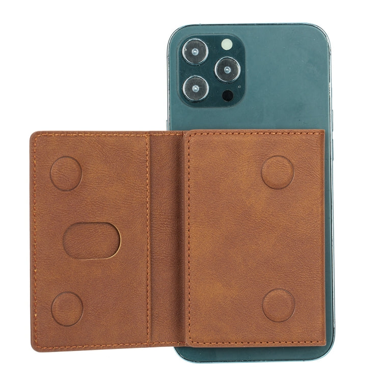Tri-fold Magnetic Leather Wallet Card Holder for iPhone 15/14/13/12 Series(Black)