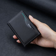 Tri-fold Magnetic Leather Wallet Card Holder for iPhone 15/14/13/12 Series(Black)