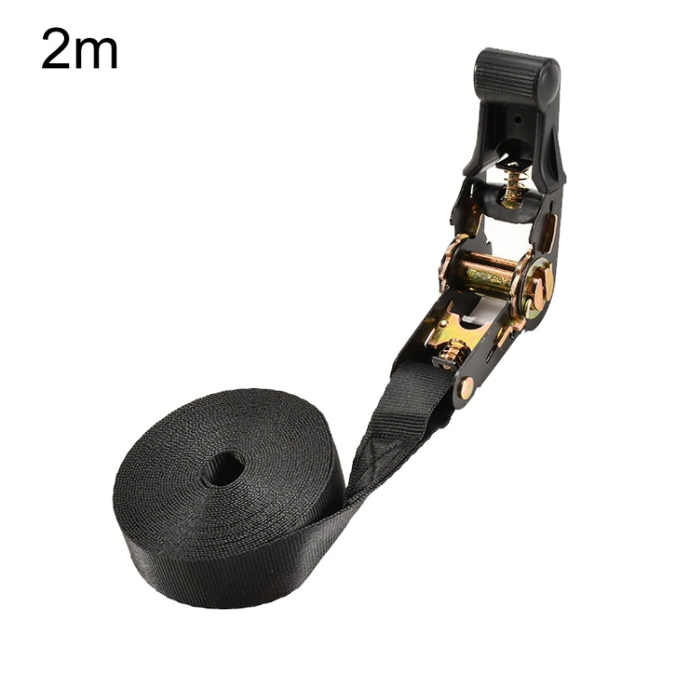 Motorcycle Ratchet Tensioner Cargo Bundling And Luggage Fixing Straps, Specification: Black 2m