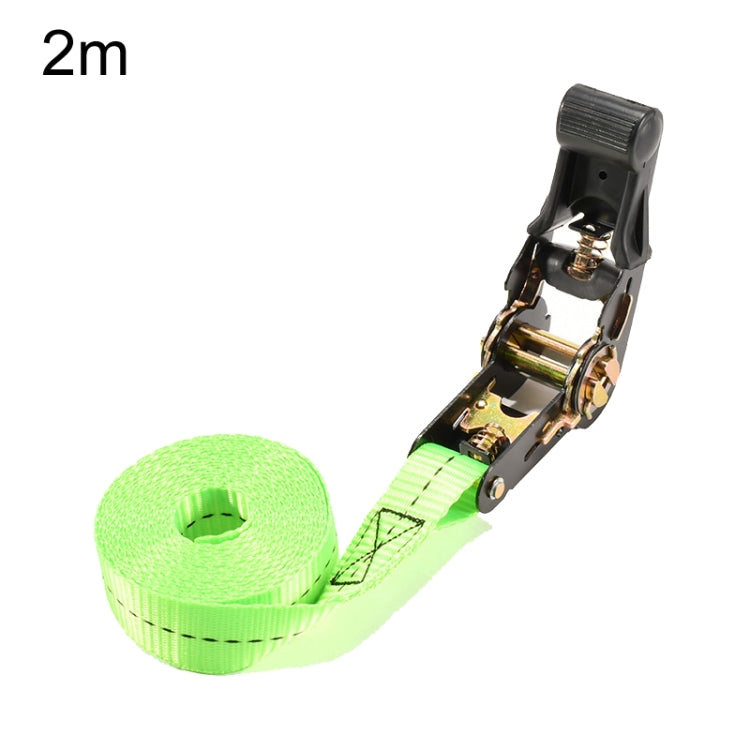 Motorcycle Ratchet Tensioner Cargo Bundling And Luggage Fixing Straps, Specification: Fluorescent Green 2m