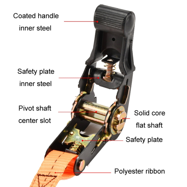 Motorcycle Ratchet Tensioner Cargo Bundling And Luggage Fixing Straps, Specification: Black 1m