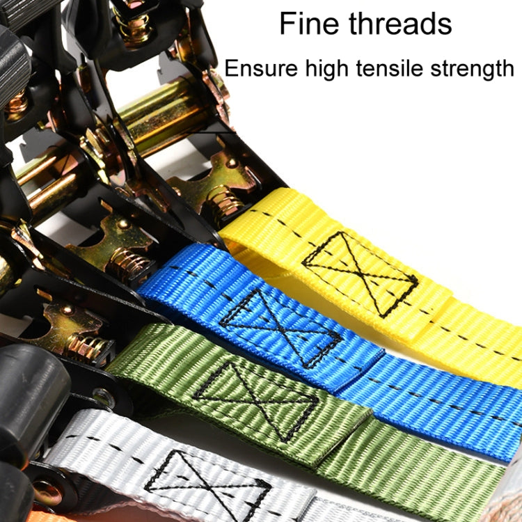 Motorcycle Ratchet Tensioner Cargo Bundling And Luggage Fixing Straps, Specification: Black 1.5m