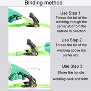 Motorcycle Ratchet Tensioner Cargo Bundling And Luggage Fixing Straps, Specification: Black 1m