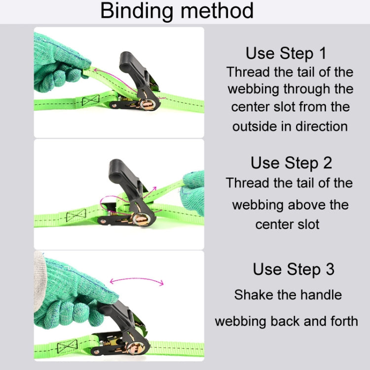 Motorcycle Ratchet Tensioner Cargo Bundling And Luggage Fixing Straps, Specification: Black 1m