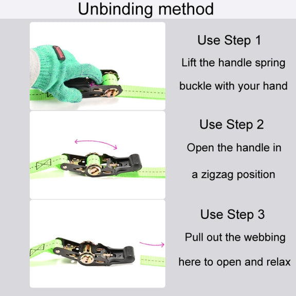 Motorcycle Ratchet Tensioner Cargo Bundling And Luggage Fixing Straps, Specification: Black 1m