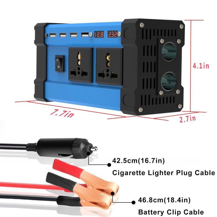 12V To 110V 500W Car Digital Display Inverter