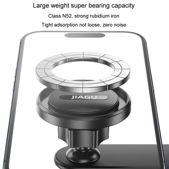 JIAGU Car Suction Cup Type Magsafe Mobile Phone Bracket Telescopic Instrument Panel Car Navigation Rack(Black)