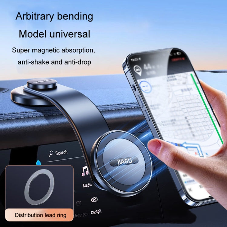 JIAGU Car Suction Cup Type Magsafe Mobile Phone Bracket Telescopic Instrument Panel Car Navigation Rack(Black)