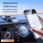 JIAGU Car Suction Cup Type Magsafe Mobile Phone Bracket Telescopic Instrument Panel Car Navigation Rack(Black)