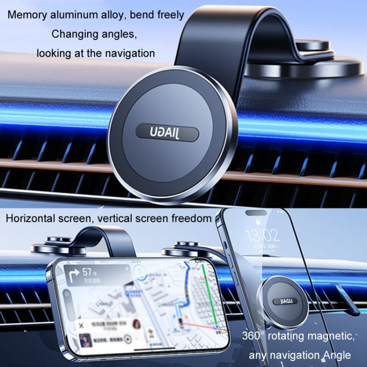 JIAGU Car Suction Cup Type Magsafe Mobile Phone Bracket Telescopic Instrument Panel Car Navigation Rack(Black)