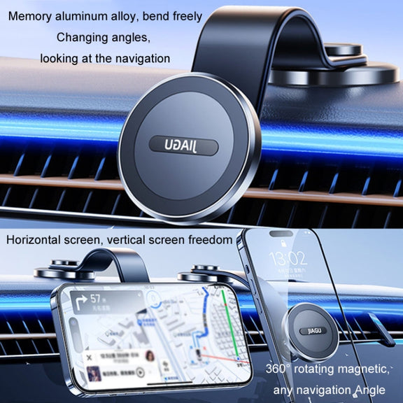 JIAGU Car Suction Cup Type Magsafe Mobile Phone Bracket Telescopic Instrument Panel Car Navigation Rack(Black)