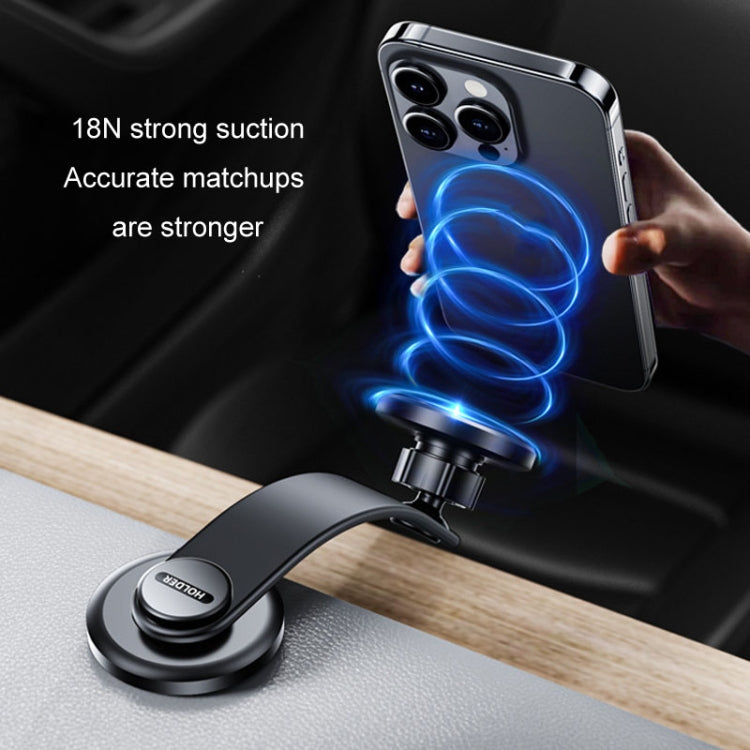 JIAGU Car Suction Cup Type Magsafe Mobile Phone Bracket Telescopic Instrument Panel Car Navigation Rack(Black)