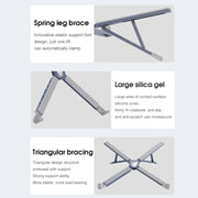 XY-1 5-In-1 Laptop Docking Station Stand Increased Folding Heat Dissipation HUB Bracket(Silver)