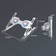 C9 Pro RGB Ambient Light Foldable Fan Cooling Laptop Aluminum Alloy Heightening Stand, Color: Gray