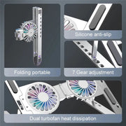 C9 Pro RGB Ambient Light Foldable Fan Cooling Laptop Aluminum Alloy Heightening Stand, Color: Silver