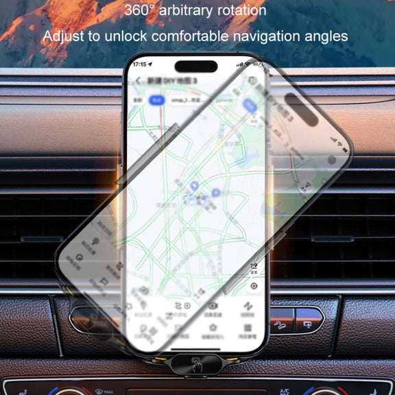 Car Magsafe Wireless Charger Transparent Induction 120W Fast Charging Universal Mobile Phone Bracket(Black)