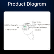 48W Car Bluetooth MP3 Player with Fast Charging(Black)