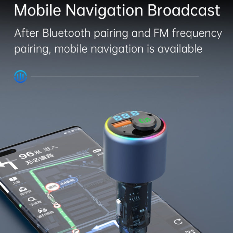 48W Car Bluetooth MP3 Player with Fast Charging(Black)
