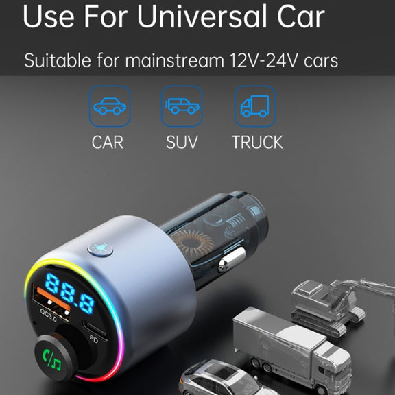 48W Car Bluetooth MP3 Player with Fast Charging(Black)