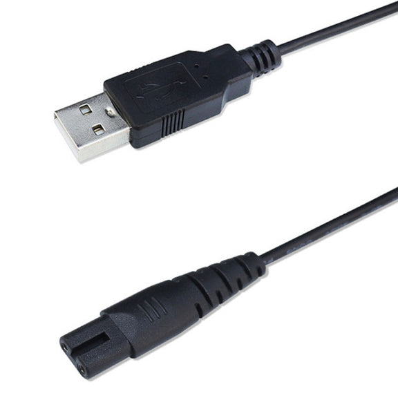 1.25m For Shaver / Water Refill Device USB TTo 8-Figure Tail Charging Cable Power Cord(Black)