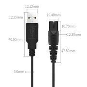 1.25m For Shaver / Water Refill Device USB TTo 8-Figure Tail Charging Cable Power Cord(Black)