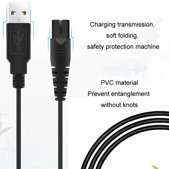 1.25m For Shaver / Water Refill Device USB TTo 8-Figure Tail Charging Cable Power Cord(White)
