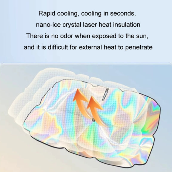 145x80cm Car Front Windshield Sun Protection Laser Sunshade Blinds, Style: Double Circle Sun Visor