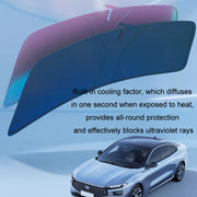 145x80cm Car Front Windshield Sun Protection Laser Sunshade Blinds, Style: Double Circle Sun Visor
