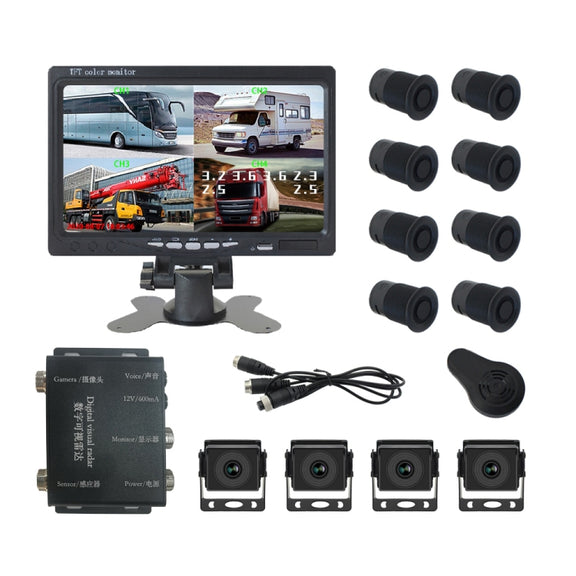 7 Inch Four-Way Monitor With Reverse Detection Digital Radar(PZ905)