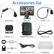 7 Inch Four-Way Monitor With Reverse Detection Digital Radar(PZ905)
