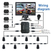7 Inch Four-Way Monitor With Reverse Detection Digital Radar(PZ905)