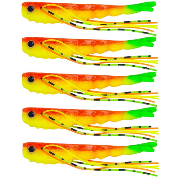 6.6cm 5pcs /Pack HENGJIA SO175 Two Color Split Fork Soft Bait Freshwater Fishing Salmon Lures(Color 3)