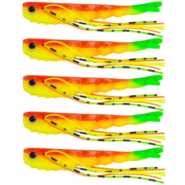 6.6cm 5pcs /Pack HENGJIA SO175 Two Color Split Fork Soft Bait Freshwater Fishing Salmon Lures(Color 3)
